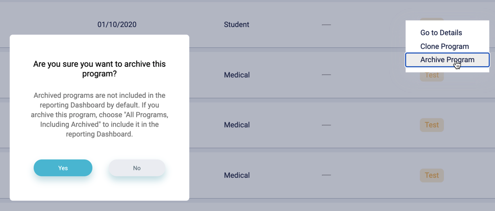 Archive Confirmation Modal