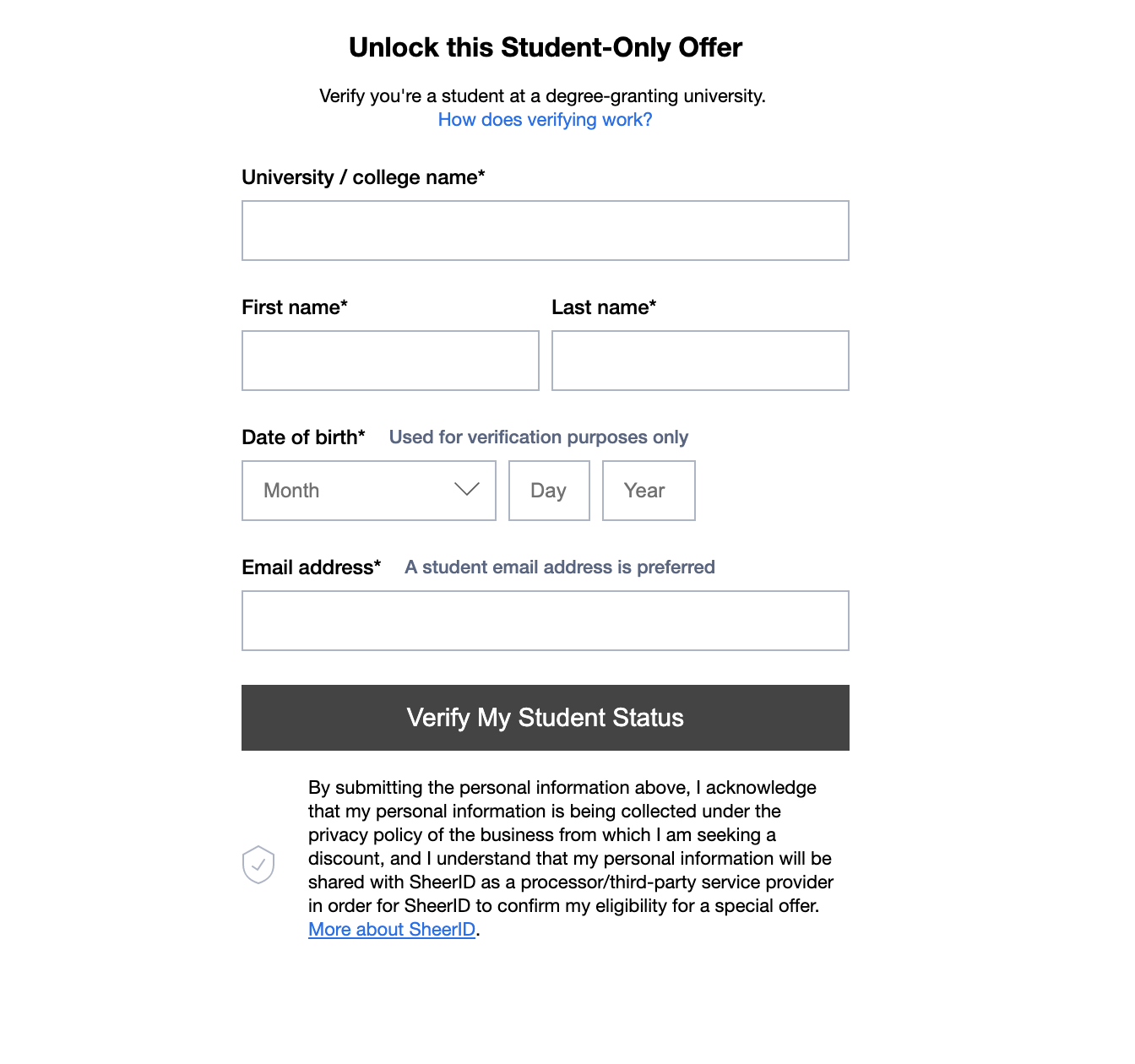 Collect Student Info